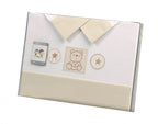 laken set kinderwagen beige beertje 3-delig