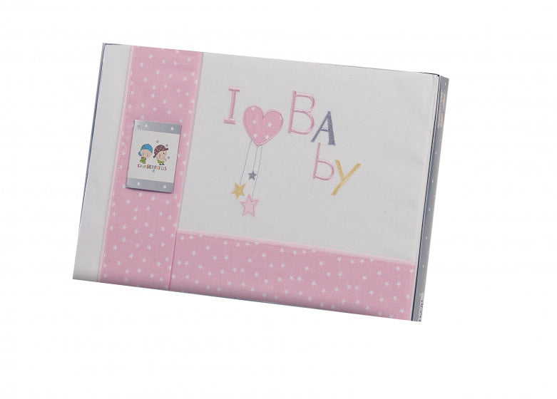 laken set roze baby 3-delig klein