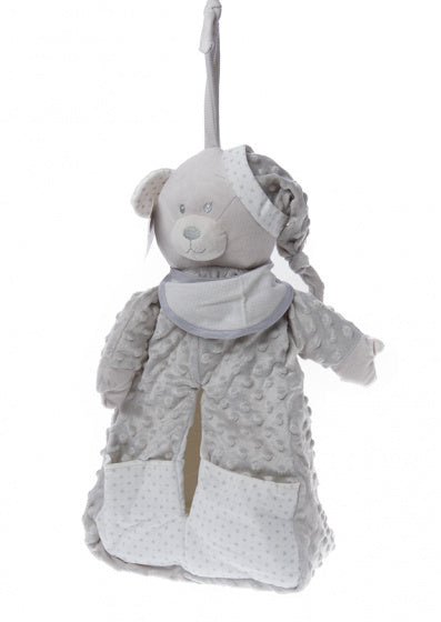 luiertas met slabbetje 50 cm grijs