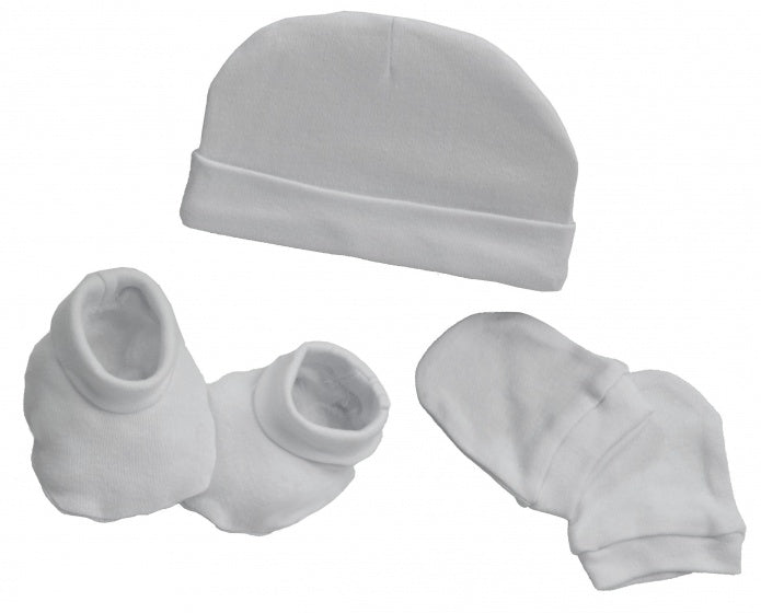 muts met wanten en sokken junior wit one size