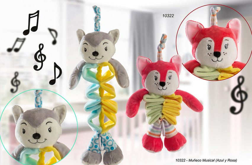 muzikale hangende knuffel roze