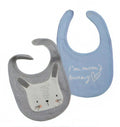 slabbetjes bunny katoen grijs/blauw 2 stuks