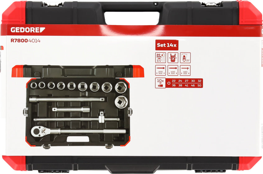 Gedore red | r78004014 | 14-delige dopsleutelset 3 4'' - 3300011