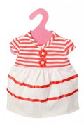 babypoppenjurk gestreept 46 cm wit/rood