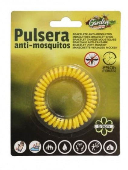 anti-muggen armband 6,5 cm geel EVA 250 uur