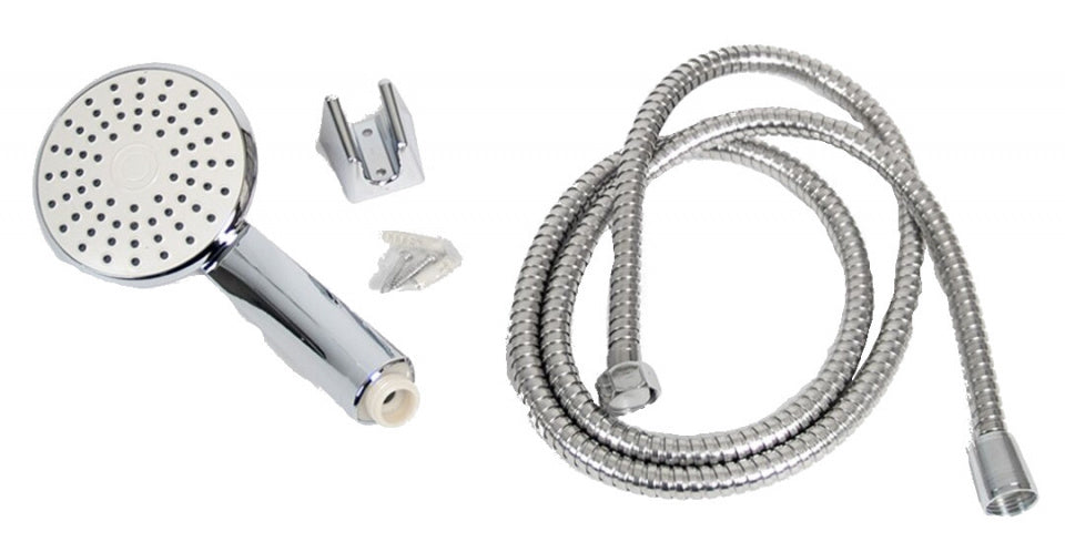 doucheset 150 x 11 x 5,5 cm staal/zink zilver 5-delig