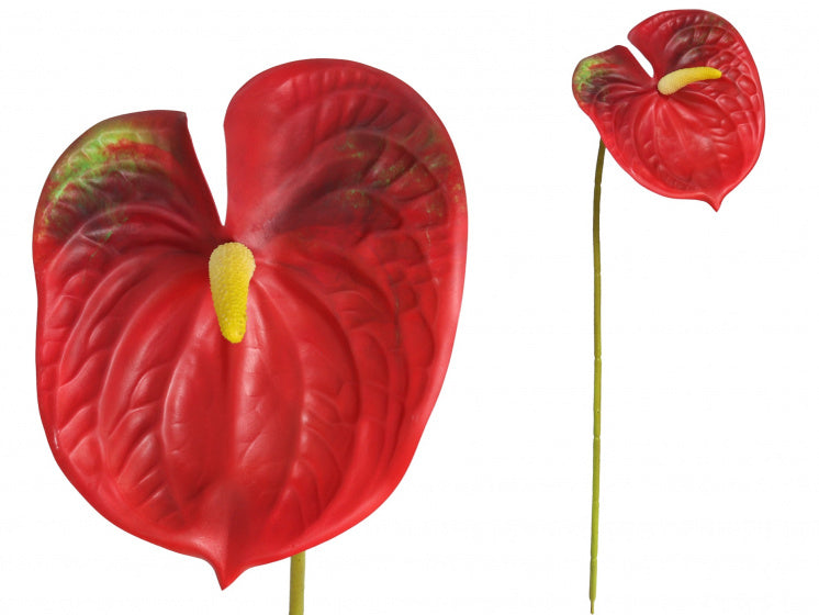 kunstbloem anthurium 62 cm rood
