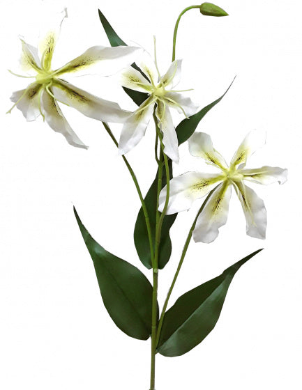 kunstbloem Vara Gloriosa 18 x 18 x 76 cm wit/geel