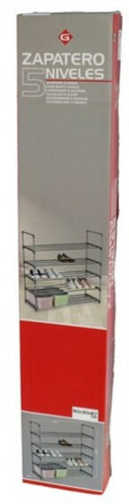 schoenenrek 5-laags 90 x 30 x 87 cm staal grijs