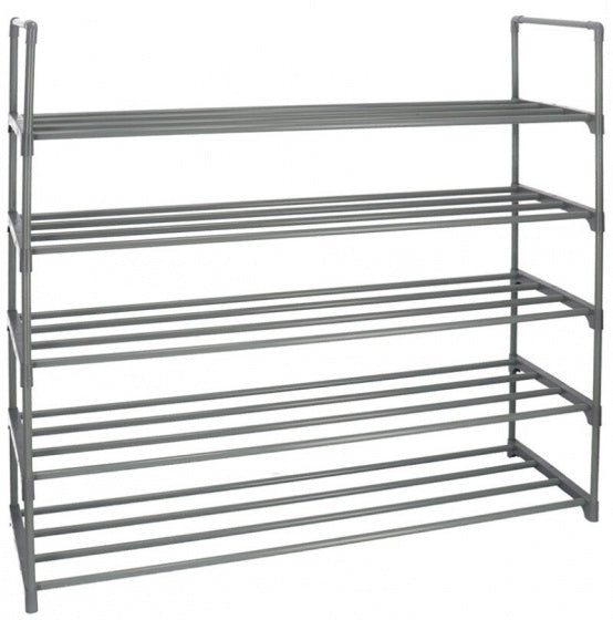 schoenenrek 5-laags 90 x 30 x 87 cm staal grijs