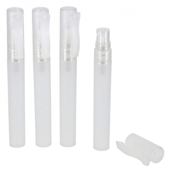 sprayflesjes 10 ml 13 x 2 x 1,5 cm transparant 4 stuks