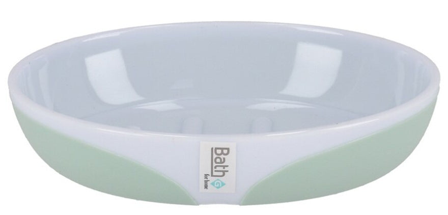 zeephouder Napoli 13 x 9,5 cm wit/mintgroen