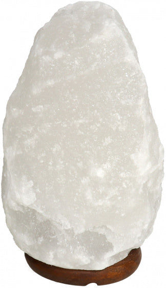 zoutlamp 12 x 13 x 25 cm zoutkristal/hout wit