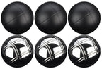 Get go jeu de boules set - luxe - 6 ballen - zilver zwart - staal