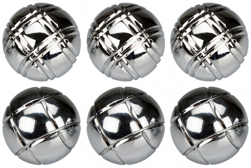 Get go mini jeu de boules set - 6 ballen - chroom zwart