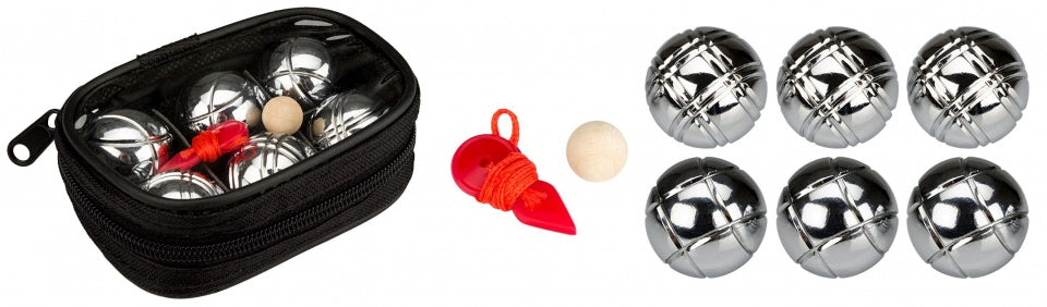 Get go mini jeu de boules set - 6 ballen - chroom zwart