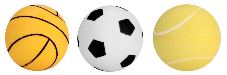 Get go tafeltennisballen met print in koker - 6 stuks - wit oranje geel