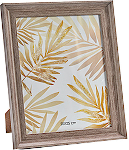 fotolijst 25 x 20 cm hout/glas bruin