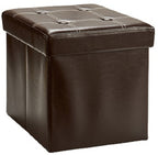 opbergkruk 31 x 31 x 31 cm imitatieleer bruin