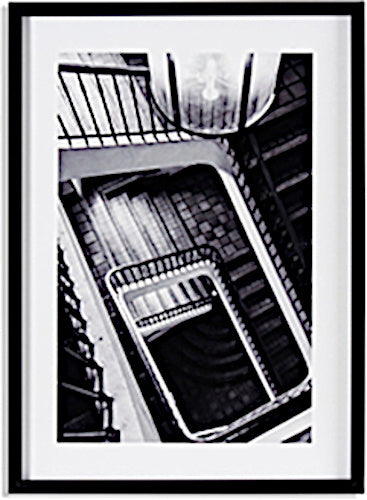 schilderij strak 70 x 50 x 2 cm hout zwart/wit