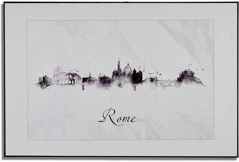 schilderij Rome 81,5 x 121 x 3 cm hout wit/zwart