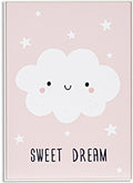 schilderij Sweet Dream 70 x 50 cm hout lichtroze/wit