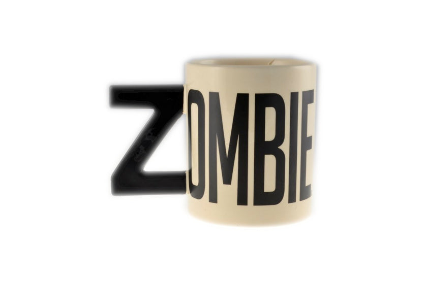 alfabet-mok zombie 300 ml keramiek wit/zwart
