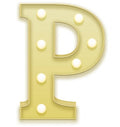 letterlamp P led 19 x 23 cm staal geel