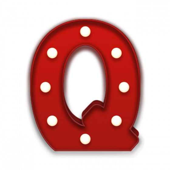 letterlamp Q led 19 x 23 cm staal rood