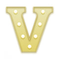 letterlamp V led 19 x 23 cm staal geel