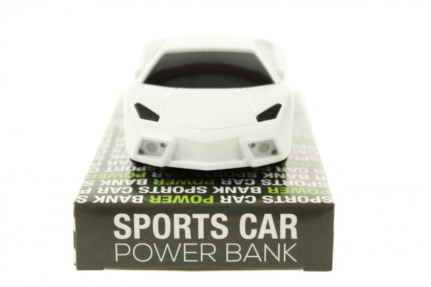 powerbank sportauto 5200 mAh 11 cm wit/zwart 4-delig