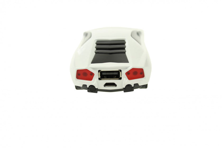 powerbank sportauto 5200 mAh 11 cm wit/zwart 4-delig