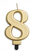 verjaardagskaars cijfer 8 wax 7,8 cm goud