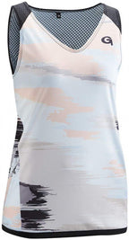 fietsshirt Kimberly dames polyester lichtblauw/roze maat 42