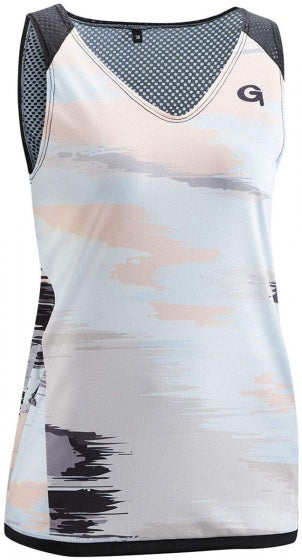 fietsshirt Kimberly dames polyester lichtblauw/roze maat 42