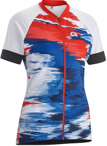 Gonso Fietsshirt Mezzana dames polyester rood/blauw maat 34