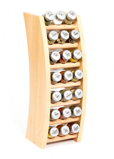 kruidenrek naturel 47,7 cm hout/glas bruin 22-delig