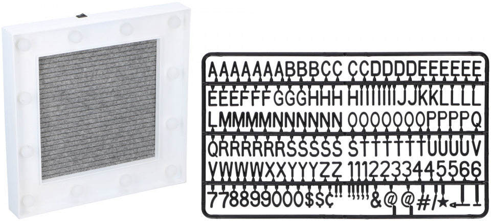 memobord vilt 150 letters/symbolen 30 cm wit