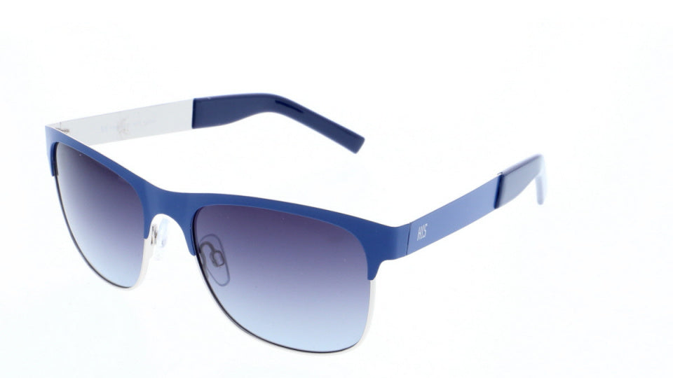 zonnebril 74101 dames rechthoekig cat. 3 metaal blauw/grijs