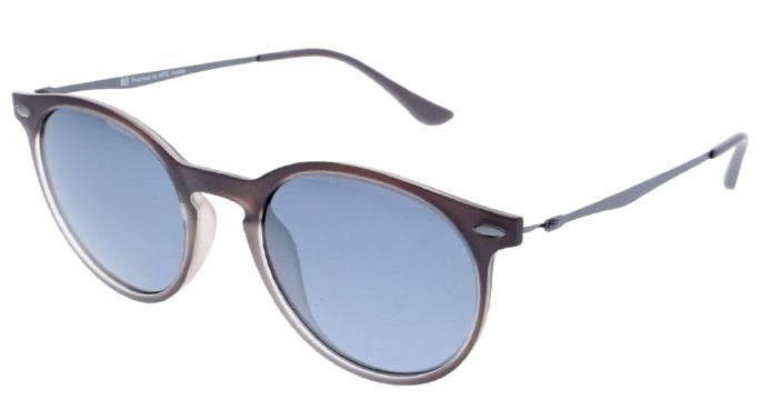 zonnebril 88113 cat. 3 rond metaal bruin/blauw