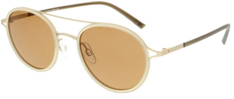 H.i.s Zonnebril gepolariseerd unisex rond cat. 3. wit/oranje