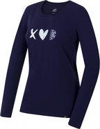 longsleeve Elika dames katoen/elastaan donkerblauw maat 36