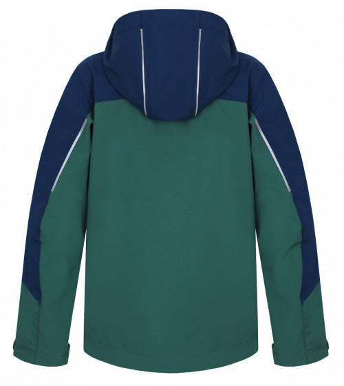 softshell jas Tener jongens polyester blauw/groen mt 116