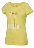 T-shirt Saldiva dames polyester geel mt 36