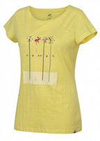 T-shirt Saldiva dames polyester geel mt 38