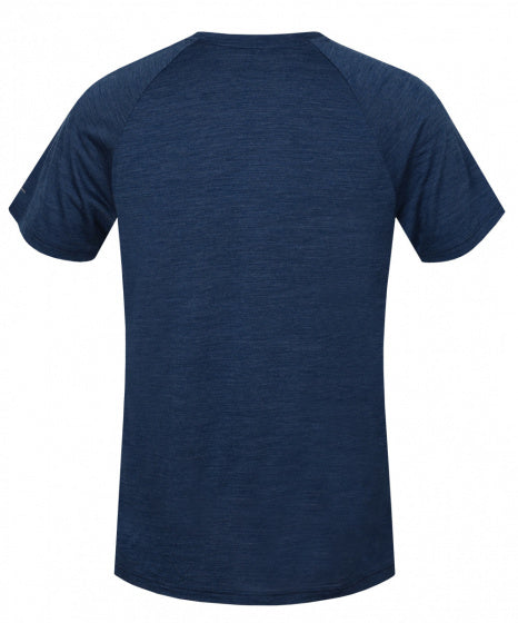 T-shirt Tarben heren merinowol/viscose blauw mt S