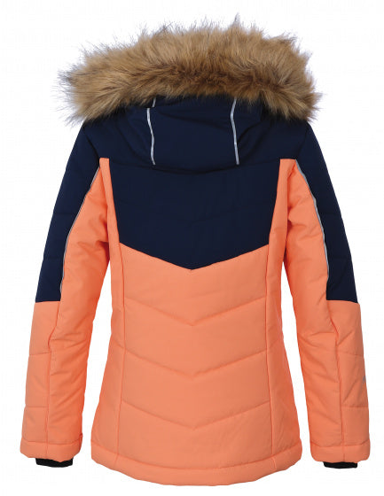 winterjas Leane junior polyester oranje/blauw maat 152