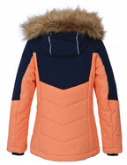 winterjas Leane junior polyester oranje/blauw maat 152