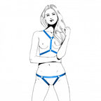 body straps love dames nylon blauw