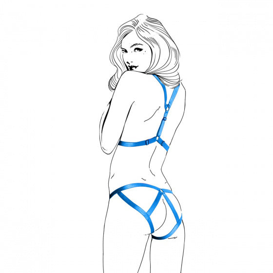 body straps love dames nylon blauw